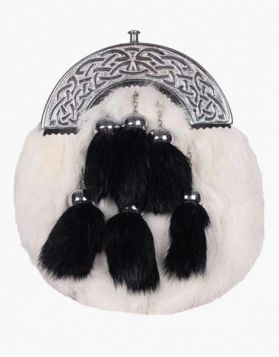 6 TASSELS RABBIT FUR Kilt SPORRAN