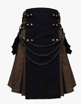 Gothic Black and Brown Hybrid Kilt