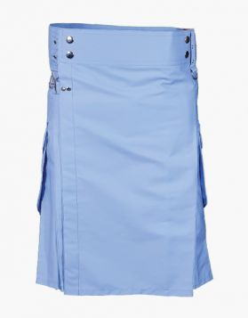 Cargo light Blue Utility Kilt- Front Image 