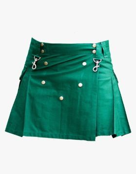 GREEN FASHION UTILITY KILT FOR WOMEN
