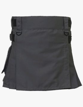 Grey Mini Women Utility Kilt- Front Image