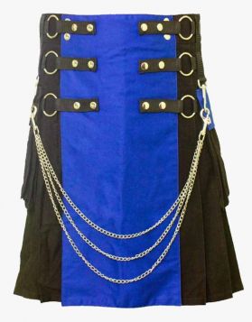 Scottish Black and Blue Gothic Kilt