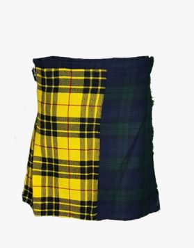 WOMEN'S MODERN DESIGN YELLOW AND BLACK TARTAN KILT