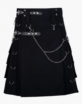 Modern Gothic Kilt with Silver Chains