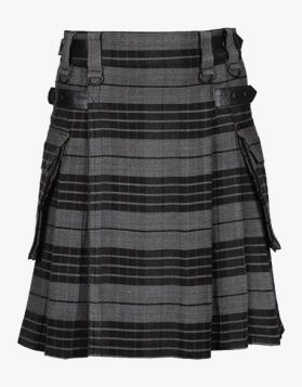 Men's Lautreamont Grey Watch Tartan Utility Kilt- Front Image 