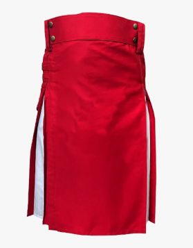 Red and White Utility Hybrid Kilt