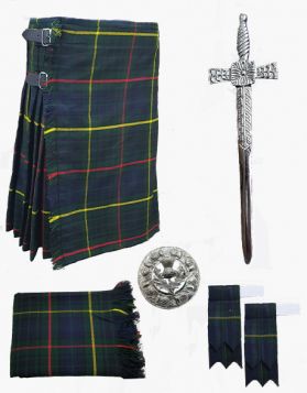 Scottish 8 Yard Farqharson Tartan Kilt Package