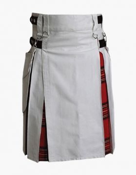 White & Royal Stewart Hybrid Kilt- Front Image 