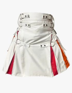 White Rainbow Hybrid Kilt with Nylon Straps