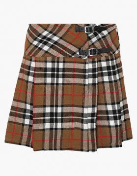Women Camel Thomson Tartan Short Kilt- Front Image