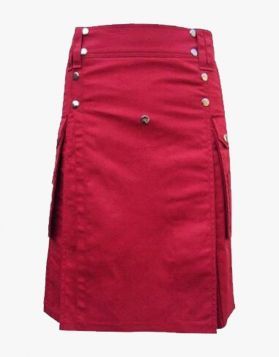 Red Women Utility Kilt